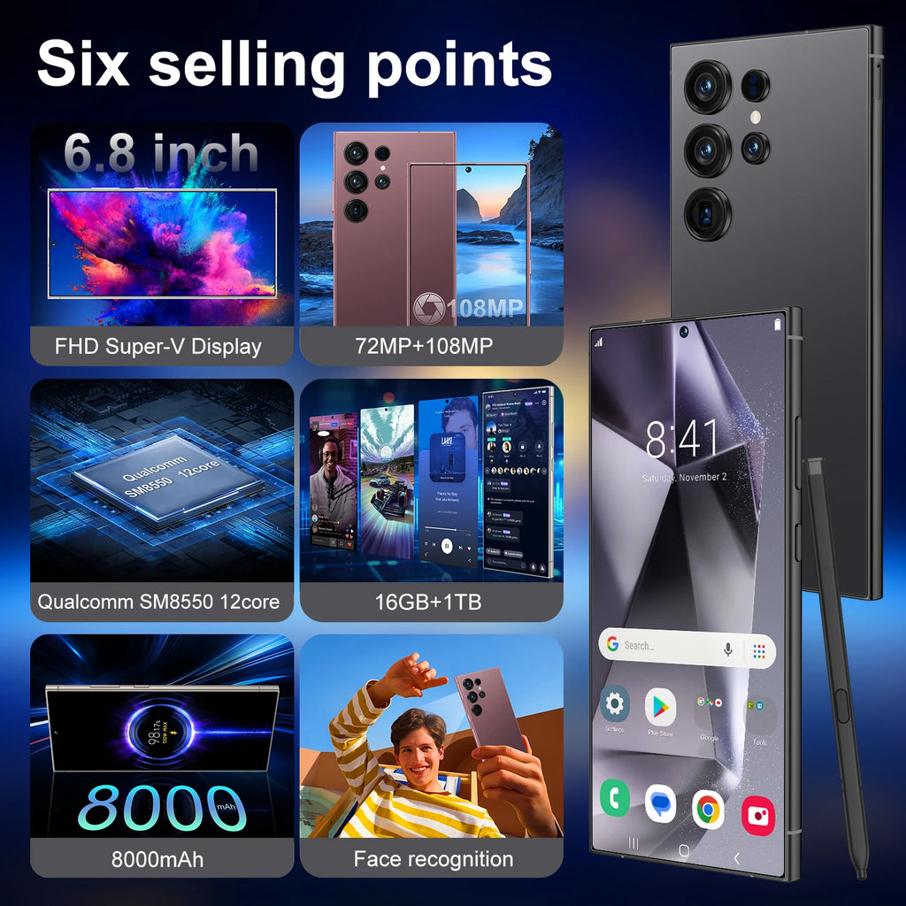 Risk Free Purchase S26 Ultra Smartphone 16GB 1TB 6.8 5G Android 30 Day Return Policy Trusted Seller