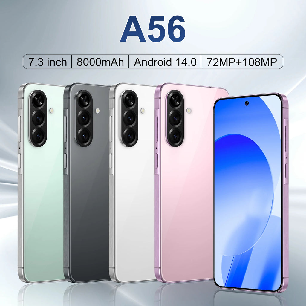 A56 5G Android Smartphone Factory Direct Wholesale 128GB/256GB Unlocked Global Version 2025 New Model 108MP 4K CE/FCC Certified