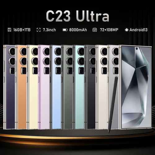 2025 Online Retailer C23 Ultra Mobile Phones Android 6.8 Inch Dual SIM (Nano SIM) Unlock Original 3G/4G/5G/ WIFI 5G Smartphone