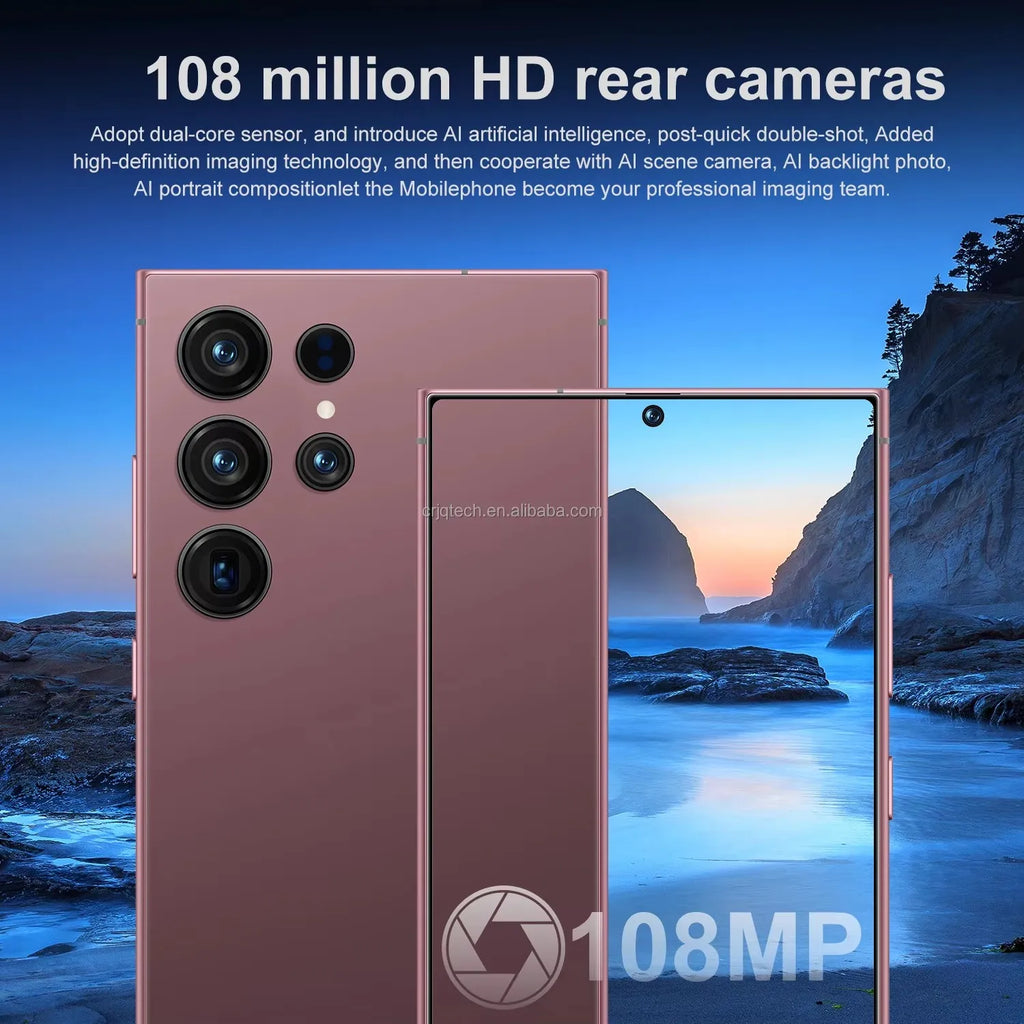 Global Shipping Original S24 Ultra+ Mobile Phones Big Screen Android13.0 5G Smartphone 12gb + 512GB Cheap Phones
