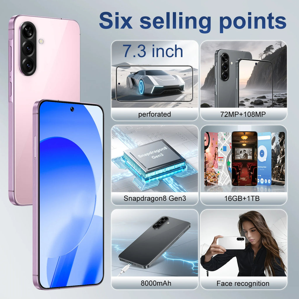 A56 5G Android Smartphone Factory Direct Wholesale 128GB/256GB Unlocked Global Version 2025 New Model 108MP 4K CE/FCC Certified